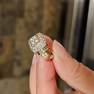 14k gold diamond princess cut ring